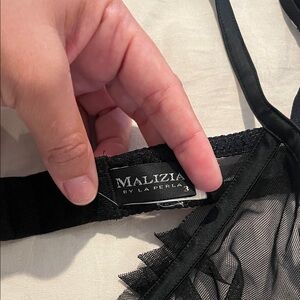 La Perla Black Sheer Bra with Bow Detail